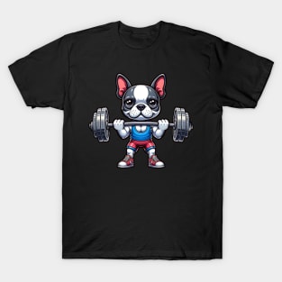 Boston Terrier Weightlifting T-Shirt